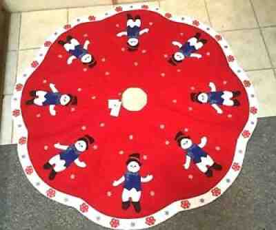 AnnaLee Mobilitee Doll Vintage Christmas Snowman Tree Skirt RARE!