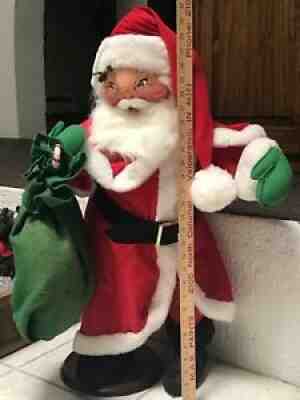 AnnaLee Mobilitee Doll Vintage Large Christmas Deck The Halls Santa 30 Inch