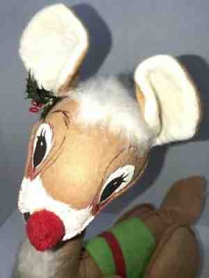 ANNALEE Doll 18" Reindeer Doe with Red Nose Vintage Annalee 60's or early 70's?