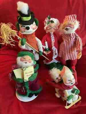 Annalee Christmas Dolls Group Of 4. Genuine. In Excellent Condition. Vintage