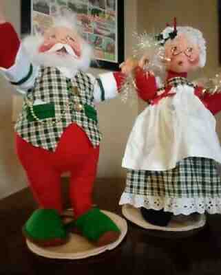 Brand New old Stock with tags 1995 Mr & Mrs Santa Claus Annalee Christmas Dolls