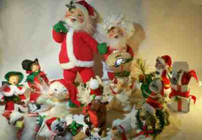 Annalee Christmas santa carolers mice cat birds moose leopard angel sheep lot