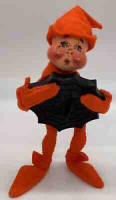 Annalee Doll Halloween Orange Elf With Spider Cookie Cutter 5â? 1994 RARE HTF
