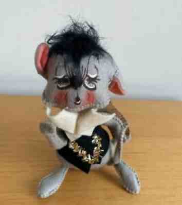 Annalee Boy Mouse Singing Conductor Teacher Vest Collar Doll Vintage Christmas