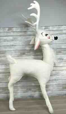 34-44" AnnaLee White Reindeer Christmas Deer Buck 3' White Doll Vintage Large