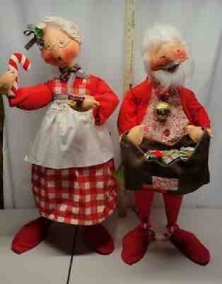 ANNALEE Rare Mr Mrs Santa Clause 28â?-30" LARGE Vintage Set 1971 - Video in Desc.