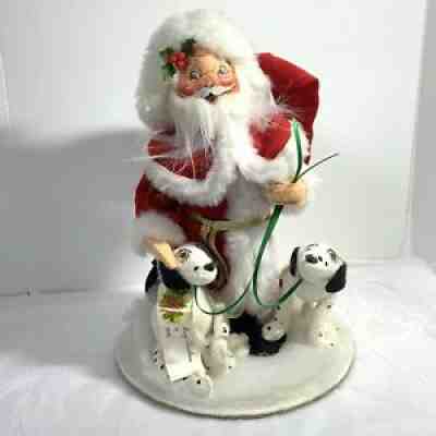 ANNALEE 1997 PUPPIES FOR CHRISTMAS Santa Claus Dalmations 10" Dogs Gift