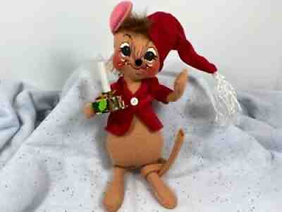 Annalee NIGHTSHIRT MOUSE WITH CANDLE 8" Doll Figurine Christmas Macy's Exclusive