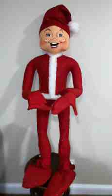 Rare Huge 2004 Annalee 48 Inch Yes 4feet Tall PixieDoll In Red Clothing Posable