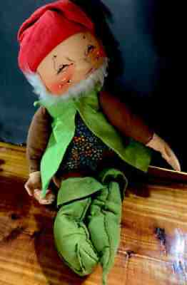 1979 ANNALEE Mobilitee Bearded Christmas Elf Doll , Minty Christmas,free Ship!
