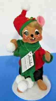 Annalee Doll 6" Fun Snow Ball Fight Mouse New Tags Hand Painted 2019 Figurine
