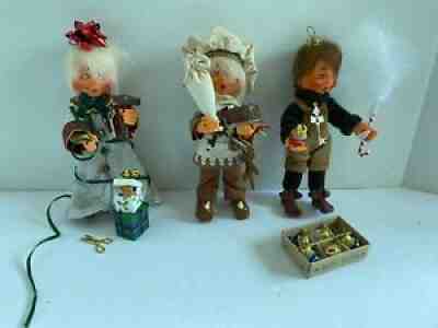 Lot of 3 RARE Annalee Christmas Thimbles - Buff, Bundles and Flakey