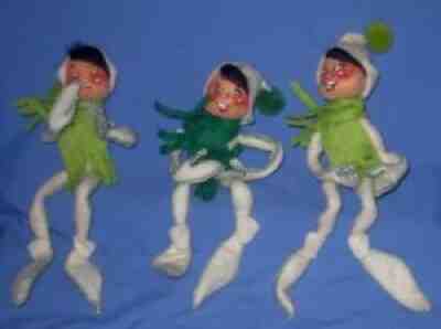 Lot 3 VTG 1971 Annalee Christmas Gnomes/Pixie Elf Shelf Sitters/Knee Huggers!