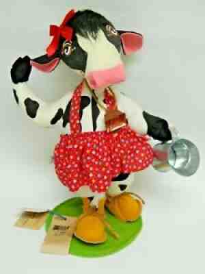 Vintage ANNALEE doll 12" Hanna Holstein Black & White Cows 1998