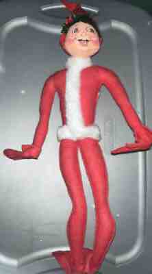 ANNALEE ELF #1954 - LARGE! 22" Vintage Red Christmas Elf - Posable Mobilitee 1