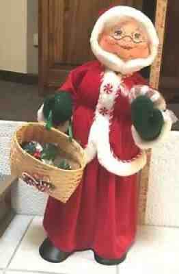 AnnaLee Mobilitee Doll Vintage Christmas Peppermint Mrs. Claus Large 28 IN RARE!