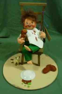 Annalee Dolls 7" Boy Eating Turkey Drumstick Vignette 1994 Thanksgiving AL948