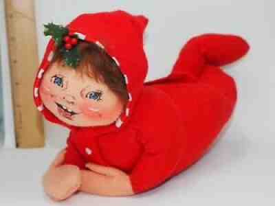 Annalee Red Pajama Holly 1992 Doll 12" long