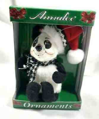 NEW WITH TAGS ANNALEE DOLLS CLASSY PANDA BEAR CHRISTMAS ORNAMENT 3" #700414