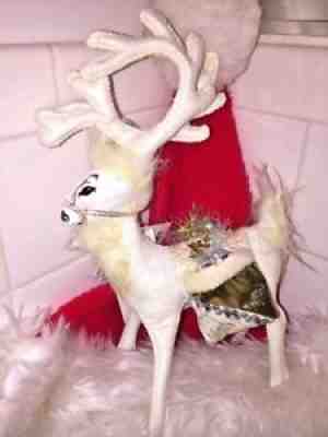 Rare ELEGANT Gold Silver WINTER WHITE REINDEER Deer ANNALEE Dolls 8" â?¬ 2013 â?¬ â¤ï¸