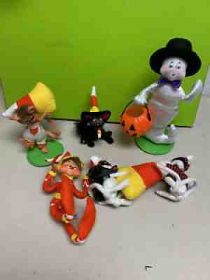 super cute Annalee halloween doll lot candy canes ghost cat