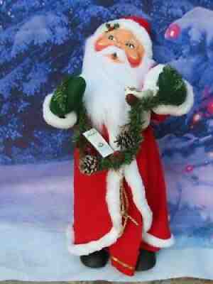 Giant 30" Annalee Santa Claus Doll With Pine Bough & Bird 621004 NEW With Tag