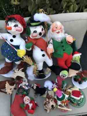 ANNALEE CHRISTMAS DOLLS, LOT OF 14! Snow Sweepers Plus More!!