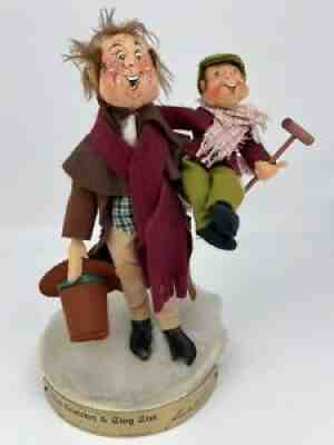 Annalee Doll Dicken's Series Christmas Carol Bob Cratchet & Tiny Tim #3397 stand