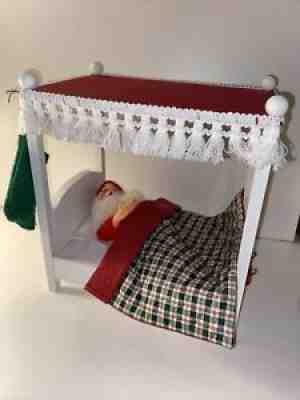 Hard To Find Annalee 10" Sleeping Santa in Bed W/ Original Hang Tags