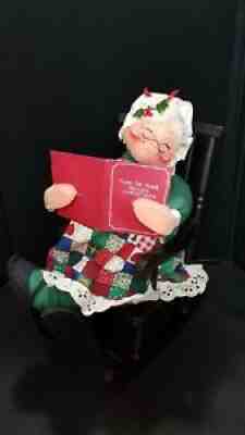 Vtg 1997 Annalee Mrs Santa Claus Reading Night Before Christmas Rocker RARE HTF