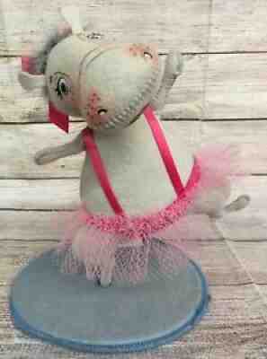 Vintage Annalee Doll Pink Tu Tu Cute Ballerina Dancing Hippo 1999 USA Ballet HTF