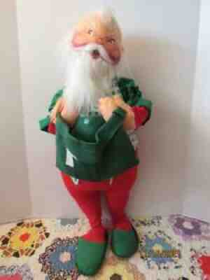 Excellent Vintage 1983~Annalee '87 Mobilitee Doll~SANTA CLAUS w/ BAG~29"