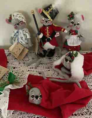 5 Annalee Dolls Christmas Mice Mouse Lot Holiday Display New Tags Lot Stocking