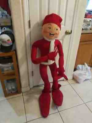 Rare, Annalee Doll Large Christmas Elf 4 Feet Tall, Posable