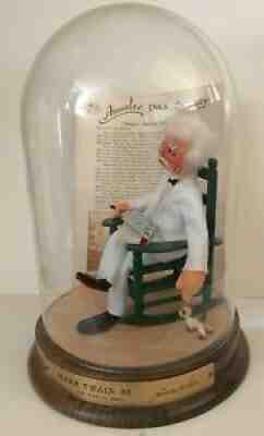 1986 ANNALEE Mark Twain w/ Glass Dome ~ Doll Society Folk Hero Series 10"