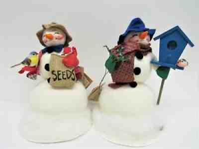 Vintage Annalee Garden Country Snowmen Christmas - Large, Excellent Condition