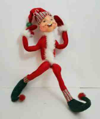 ANNALEE Dolls Christmas ELF Posable Glitter Doll Figurine Large 22" Santa Hat