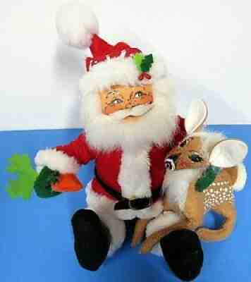 tAnnalee Doll 9 in Christmas Swirl Santa & Fawn New Tags Hand Painted 2019