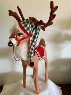 Annalee Â NEW 12" NORTHWOODS CHRISTMAS DEER 2018 #460318 Saddle & HatÂ 