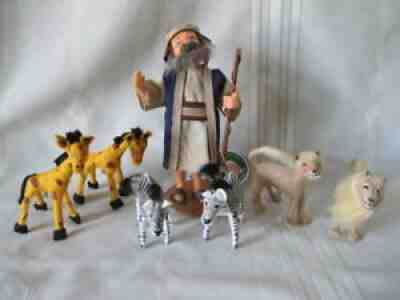 New Annalee Noah's Ark Set (Noah & 6 Animals) Zebras, Lions & Giraffes #850421