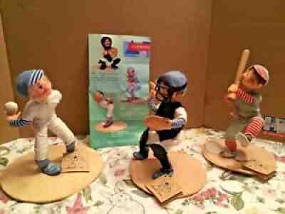 Annalee Limited to 1993 3 piece set of Baseball Players W/Tags Excellent