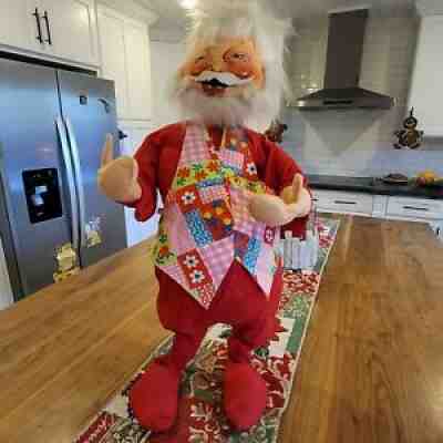 Annalee | 1971 Large Patchwork Vest Christmas Santa Vintage 27" Mobiltee