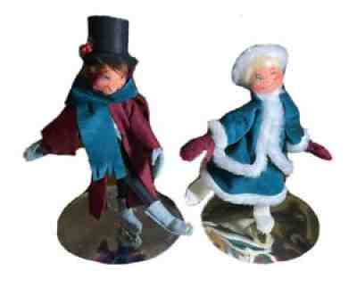 Annalee â??92ï¿¼ Man & Woman Pair of Ice Skaters Christmas Vintage 11â?