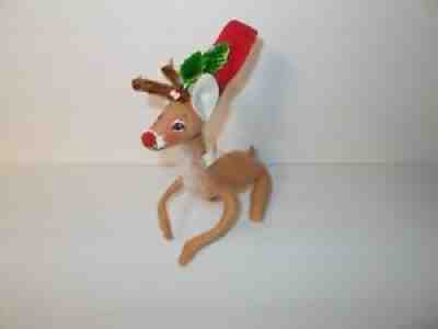 Annalee Rudolph the Red Nosed Reindeer Mobilitee 9" Figurine Vintage 1971