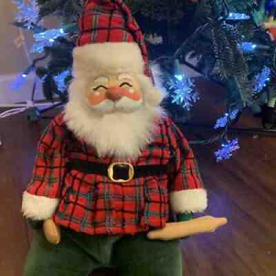 Vintage Annalee Animated Musical Santa Christmas Cloth Doll music & motion