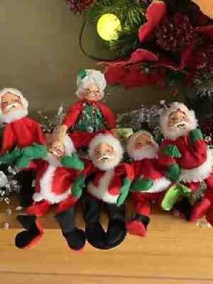 Annalee Christmas Santas Lot Of 6 1960-1970 ï¿¼ï¿¼