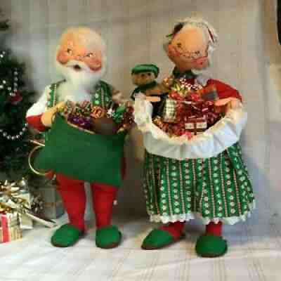Annalee Mr & Mrs Santa Claus, 1987, 30" Used, Vintage, presents, (2677)