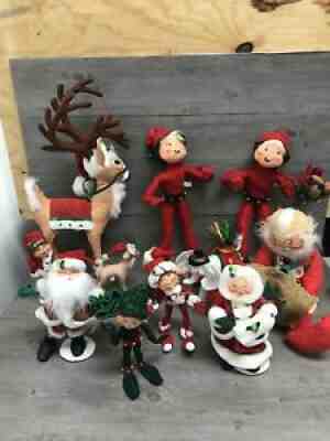 Annalee Doll Assorted Felted Christmas Dolls Santa Reindeers
