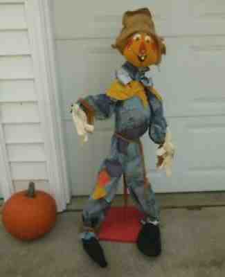 RARE! VINTAGE 1971 STORE DISPLAY 48" TALL ANNALEE PATCHWORK SCARECROW