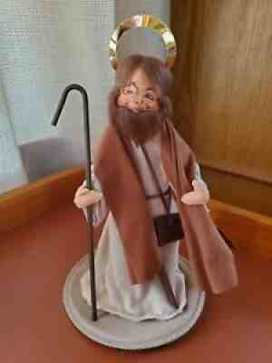 EUC 10" Joseph Annalee Doll with Plaque, 1996 Nativity, Halo, Shepard, Christmas